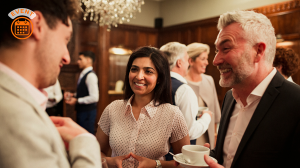 People socializing at event