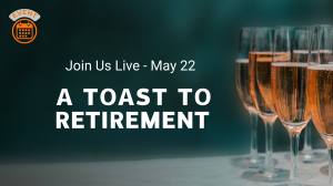 A toast to retirement graphic
